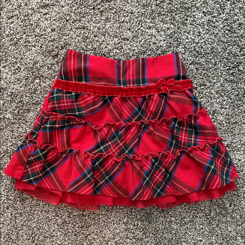 The Children's Place Plaid Christmas Mini Skirt